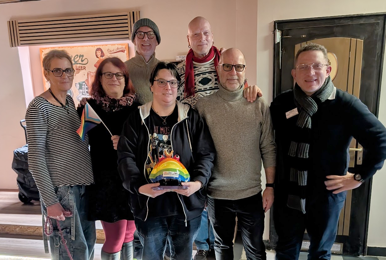 (oben, vlnr.) Mario Kubitza, Thomas Schleiffer, (vorne, vlnr.) Nicole Dreifke, Anne Selmer, Stephanie Kerscher, Bernd Sklomeit, Winfried Kubitza- Simons